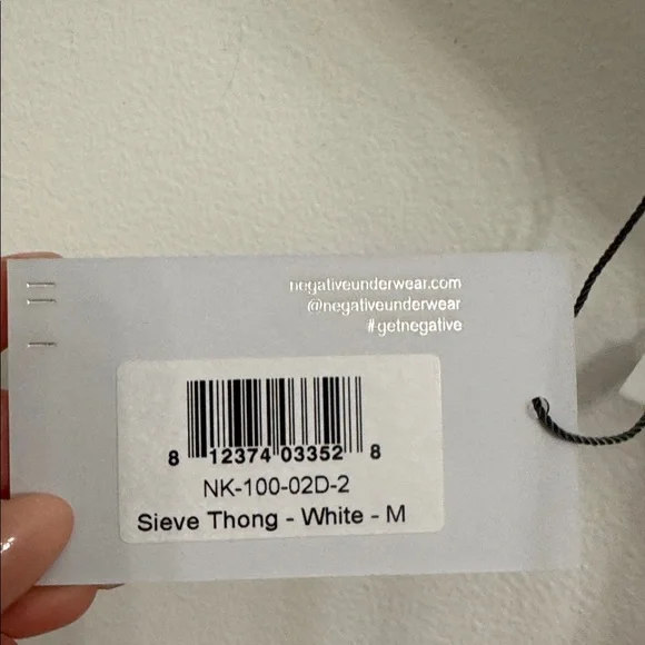 EGATIVE SIEVE THONG WHITE  sz M - Picture 4 of 5